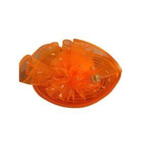 Bellini New York vintage, women’s orange tulle rhinestone brimmed hat